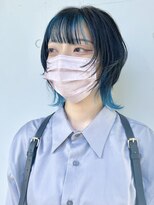 カリーナコークス 原宿 渋谷(Carina COKETH)&nbsp;インナーカラー/水色/ダブルカラー/ウルフカット/オージュア