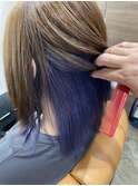 20代30代40代 インナーカラー☆ブルーシルバー