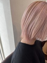 アメイジングヘアー 千歳店(AMAZING HAIR)&nbsp;ホワイトピンク/ハイトーンカラー/ブリーチ/ひし形ショートボブ