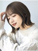 卵型　シースルー　くびれボブ　美髪