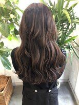 モワ 仙台(Mois)&nbsp;黒髪グレーベージュレイヤーロング前髪パーマ似合わせカット