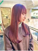 美髪艶髪ピンクブラウンエアリーロング丸型卵型四角ベース逆三角