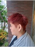 ピンクヘアースパイキーショート