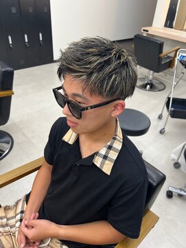 アリープパロット(ALEAP parrot) メンズ/ハイライトカラー/流れパーマ