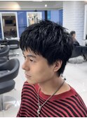 メンズダウンショートバング韓国カットメンズサロン