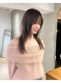 黒髪/ボブルフ/ネビージュ/小顔/ワンレン/栄/髪質改善/前髪