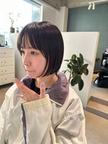 アム(amu)&nbsp;ボブ/ボブヘア/ミニボブ/顎ラインボブ/黒髪ボブ/内巻きボブ