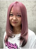エンドカラーレイヤーピンク×ブラック/ケアブリーチハイトーン