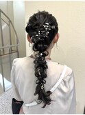 高めポニー編みおろし♪結婚式お呼ばれヘア