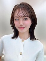 アフロート エル 大阪(AFLOAT L) 暗髪で出せるこなれ感!フェイスレイヤー×ナチュラルセミロング