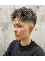 メンズアンダーバーホワイト 南海難波店(Men's _WHITE)&nbsp;フェード×ツイスパ×メッシュ
