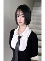 サイ(sai) xカット/ホワイトグレージュ/レイヤーカット/チェリーブラウン