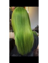 ビハインドザカーテン(BEHIND THE CURTAIN)&nbsp;ネオングリーン×ケアブリーチダブルカラー×トリートメント