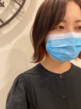 ヴァンカウンシル 豊橋店(Van Council) 今どき♪ボブ×オレンジインナーカラー☆