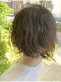 前髪長めボブパーマ