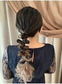 紐アレンジ　編み込み　たまねぎ　デート　結婚式　崩れない