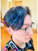 【コバルトブルーの誘惑】ツーブロセンターパート×ハイライト