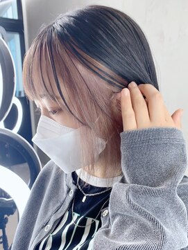 アイティーバイアルバム 藤沢店(IT by ALBUM) インナーカラー_テラコッタくすみブルーミニウルフ_ba350701