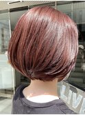 ハイライト・ピンクベージュ・ピンクブラウン・ショートボブ
