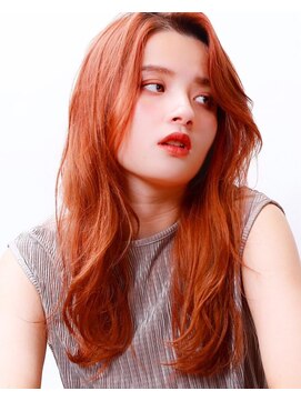 ミリ 調布店(Mili) 【Mili 調布】オレンジカラー×ゆる巻きヨシンモリロング