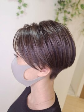 ヘアメイク アージュ 天神西通り店(HAIR MAKE age) 大人かわいい30代40代くびれショート×ナチュラルブラウン