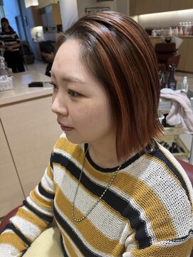 エム インターナショナル 春日部本店(EMU international) バレイヤージュ レッドオレンジ