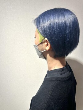 ネオヘアー 曳舟店(NEO Hair) ネイビーブルー×ネオングリーン