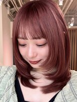 ノイカーム(noi Calm)&nbsp;顔周りレイヤーカットくびれヘアミルクティーベージュカラー