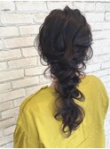 編みおろしヘア/ヘアアレンジ/ヘアセット/パーティーヘア