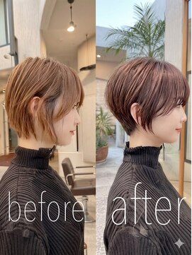 バイエイト(X8) 横顔美人ショートに♪before after