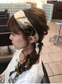 スカーフ編みおろし/ヘアセット/カジュアルアレンジ/綱島