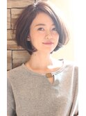 【３０代・４０代・５０代】毛先ワンカールひし形小顔ボブ