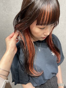 デイジー(Daisy) ロングインナーカラー/オレンジ/ワイドバング