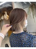 △ブリーチありインナーカラーイエロー 切りっぱなし