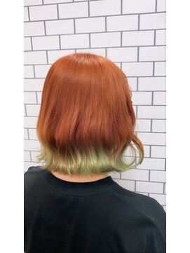 ジェンダーヘア(GENDER hair) オレンジ×イエローグレーン#裾カラー#デザインカラーN