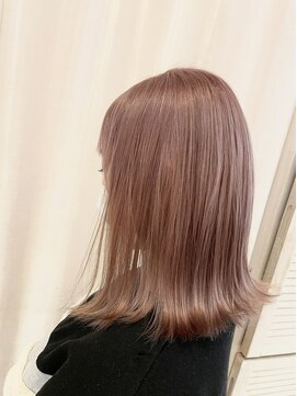 ラグーン(LAGOON) ピンクベージュミルクティーベージュダブルカラーインナーカラー