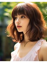 ヴェローグ シェ ブー(belog chez vous hair luxe) グレージュウェーブ　スタイル