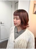 20代30代オン眉バレイヤージュオレンジカラー