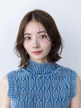 ケアリー 浦和美園(Carelly) 大人かわいい前髪セシルカットココアブラウンフリンジウェーブ
