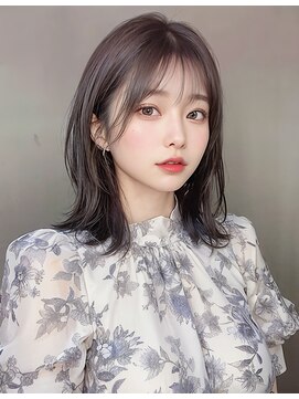 オリジンズヘアーセカンド 守谷店(Origins hair 2nd) 伸ばしかけセミディ×アッシュ系ブラックカラー×BYKARTE TR