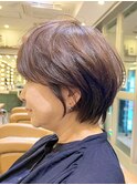 カールセミディシアカラー姫カットダークアッシュショート