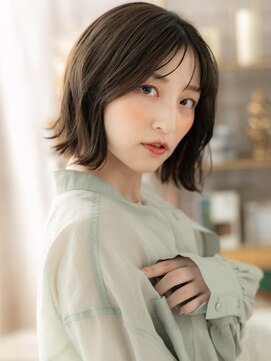 カバーヘア イヴ 戸頭店(COVER HAIR EVE) 外ハネアッシュグレージュ小顔クセ毛風ボブa戸頭20代30代40代