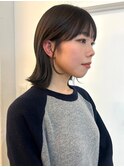 外ハネボブ 小顔カット 艶トリートメント グレージュ 艶髪