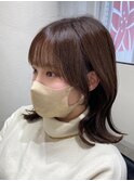 顔周りカット　ミディアム　髪質改善トリートメント