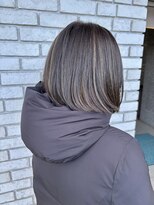 オーガニックエコ 川越(organic+eco)&nbsp;30代40代大人かっこいいグレージュハイライト×ボブ