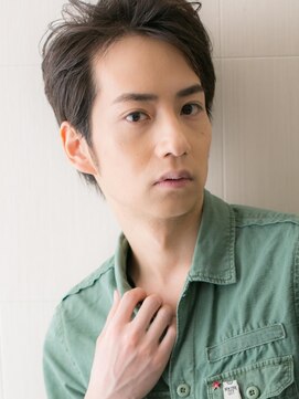 メンズヘア ビーセカンド 草加店(MENS HAIR B-2) 30代40代アップバングダークアッシュ無造作ショートW草加