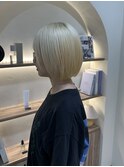 ホワイトブロンド×パッっとボブ【福田れん】