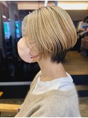 (c14)大人ショートハイライト髪質改善キッズカット前髪30代40代
