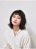 ナチュラルグレージュショートバング
