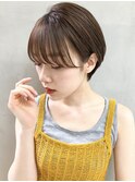 【mee.】 アッシュブラウン外ハネボブ毛先パーマ